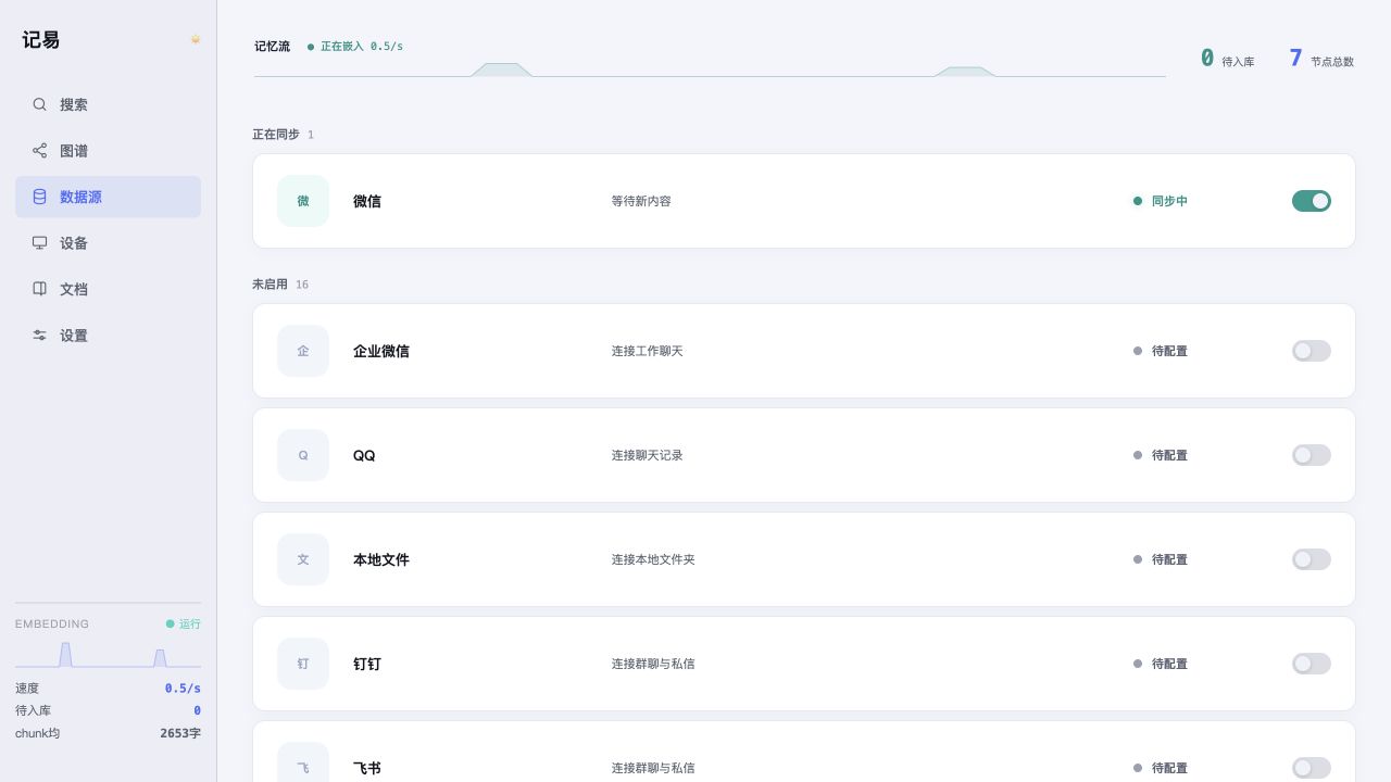 在数据源列表中打开企业微信